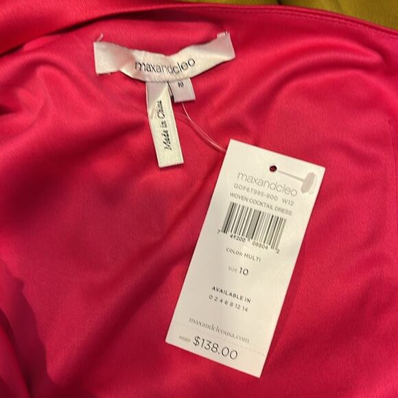 Max and Cleo Color Block One Shoulder  Woven Cocktail Jane Dress Size 10 - Picture 7 of 10